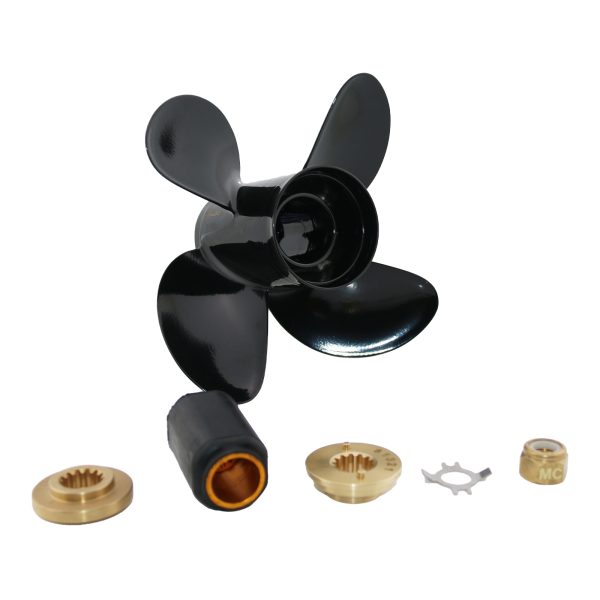 10.1X15 Outboard Propeller Aluminum Fit Mercury Boat Engines 25HP - 70HP Interchangeable Hub 4 Blades